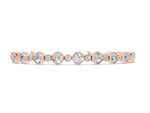 Rose gold Bezel Set Round Diamond Tennis Bracelet with Box Clasp
