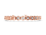 Rose gold Bezel Set Round Diamond Tennis Bracelet with Open Circle Band