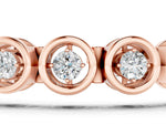 Rose gold Bezel Set Round Diamond Tennis Bracelet with Open Circle Band_1