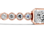 Rose gold Bezel-Set Round Diamond Tennis Bracelet with Radiant Center Diamond_1
