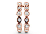 Rose gold Bezel-Set Round and Marquise Diamond Hoop Earrings