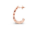 Rose gold Bezel-Set Round and Marquise Diamond Hoop Earrings_1