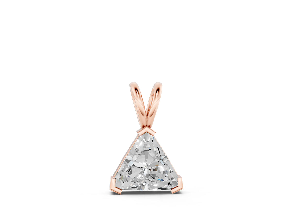 Rose gold Bezel-Set trilliant Diamond Pendant