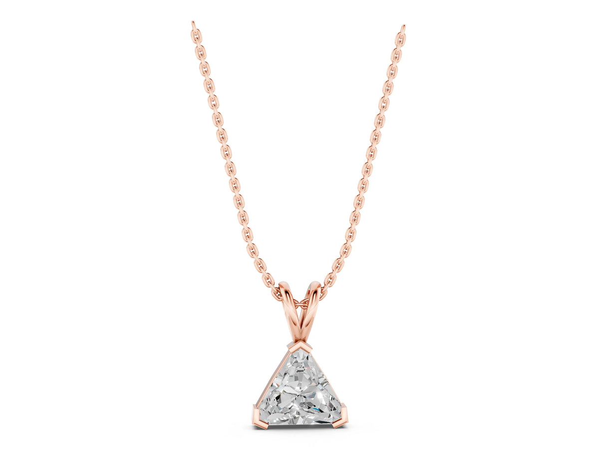 Rose gold Bezel-Set trilliant Diamond Pendant_1