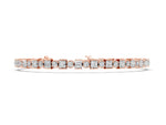 Rose gold Bezel and Prong Set Round and Princess Cut Diamond Tennis Bracelet