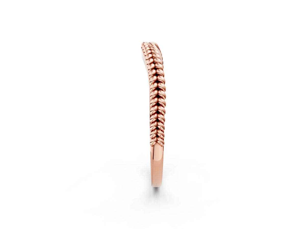 Rose gold Braided Milgrain White Gold Contour Band_2