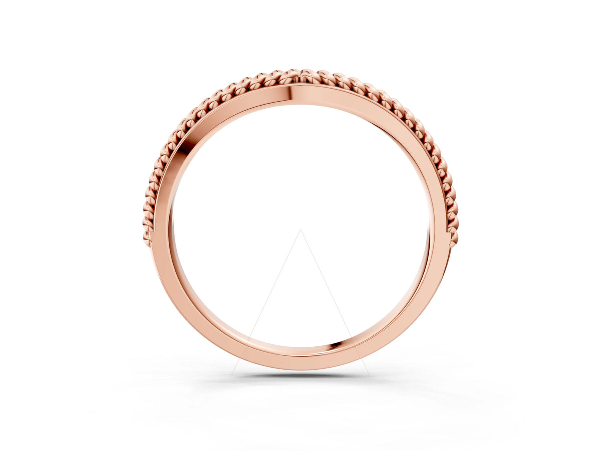 Rose gold Braided Milgrain White Gold Contour Band_3