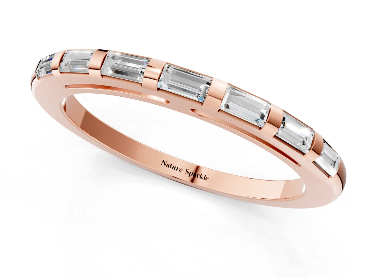 Rose gold Channel Set Baguette Diamond Eternity Band_1