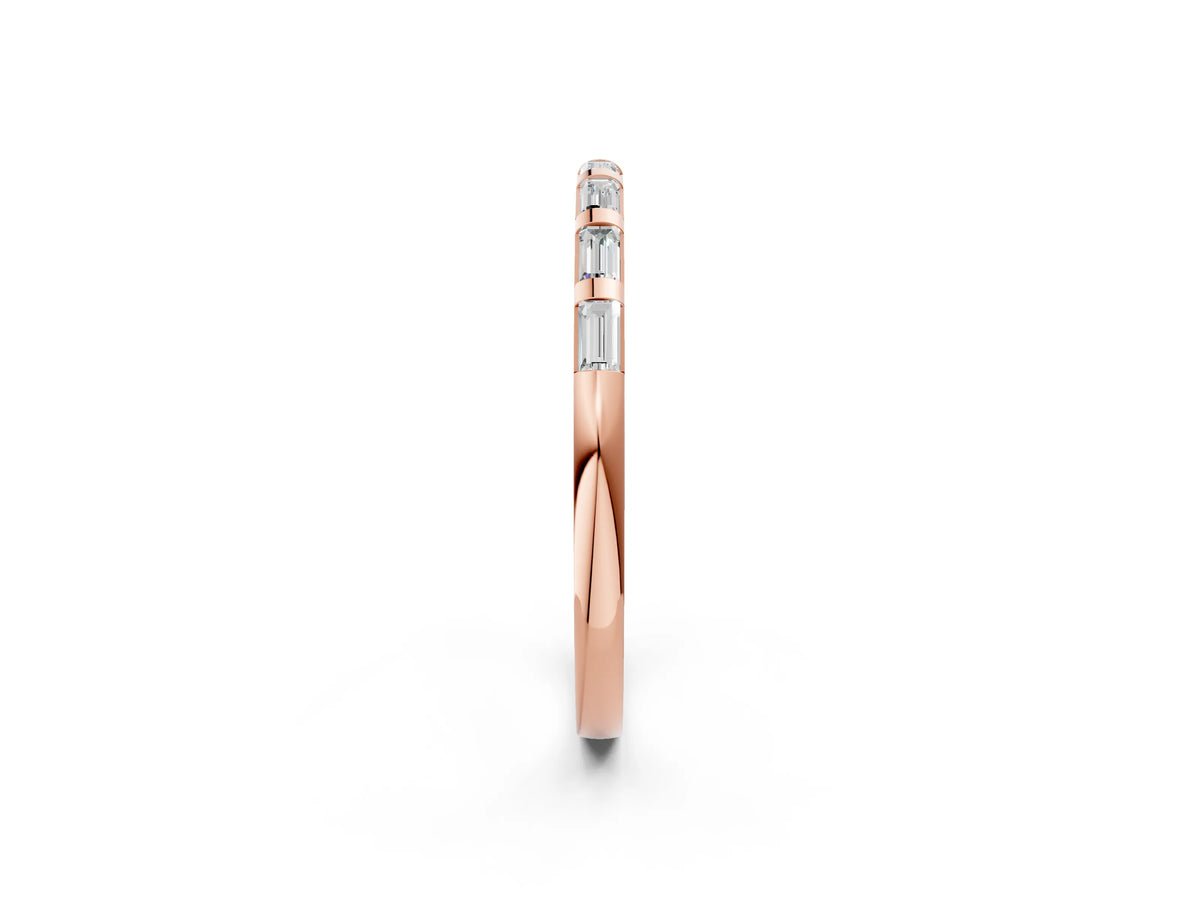 Rose gold Channel Set Baguette Diamond Eternity Band_2
