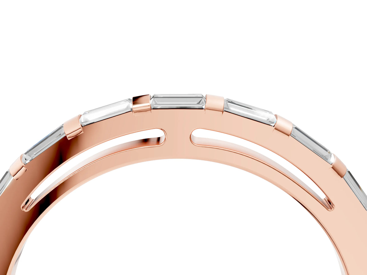 Rose gold Channel Set Baguette Diamond Eternity Band_4