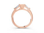 Rose gold Channel Set Baguette Diamond Flat Band with Bar Prong Setting_3