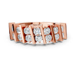 Rose gold Channel Set Round Diamond Anniversary Band with Vertical Prongs