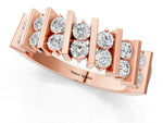 Rose gold Channel Set Round Diamond Anniversary Band with Vertical Prongs_1