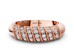 Rose gold Channel Set Round Diamond Dome Band