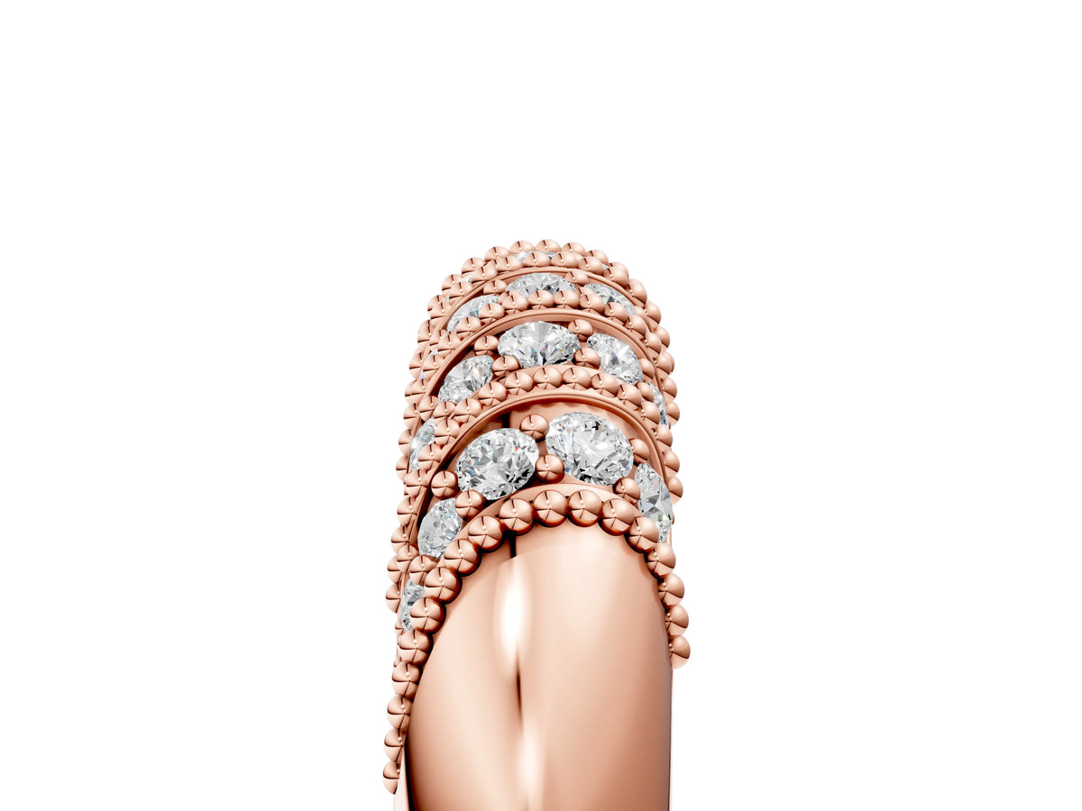Rose gold Channel Set Round Diamond Dome Band_5