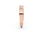 Rose gold Channel Set Round Diamond Flat Band with Prong Setting_2