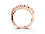 Rose gold Channel Set Round Diamond Flat Band with Prong Setting_3