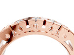 Rose gold Channel Set Round Diamond Flat Band with Prong Setting_4