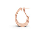 Rose gold Channel-Set Round Diamond Hoop Earrings in White Gold_1