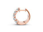 Rose gold Channel-Set Round Diamond Hoop Earrings_1