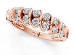 Rose gold Channel Set Round Diamond Multi-Row Band_1