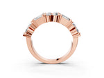 Rose gold Channel Set Round and Baguette Diamond Anniversary Band with Prong Setting_3
