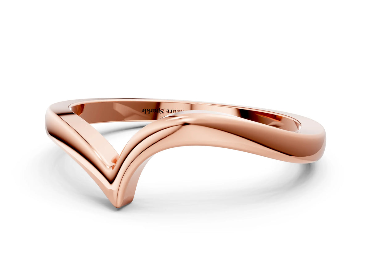 Rose gold Chevron V-Shaped Contour Band