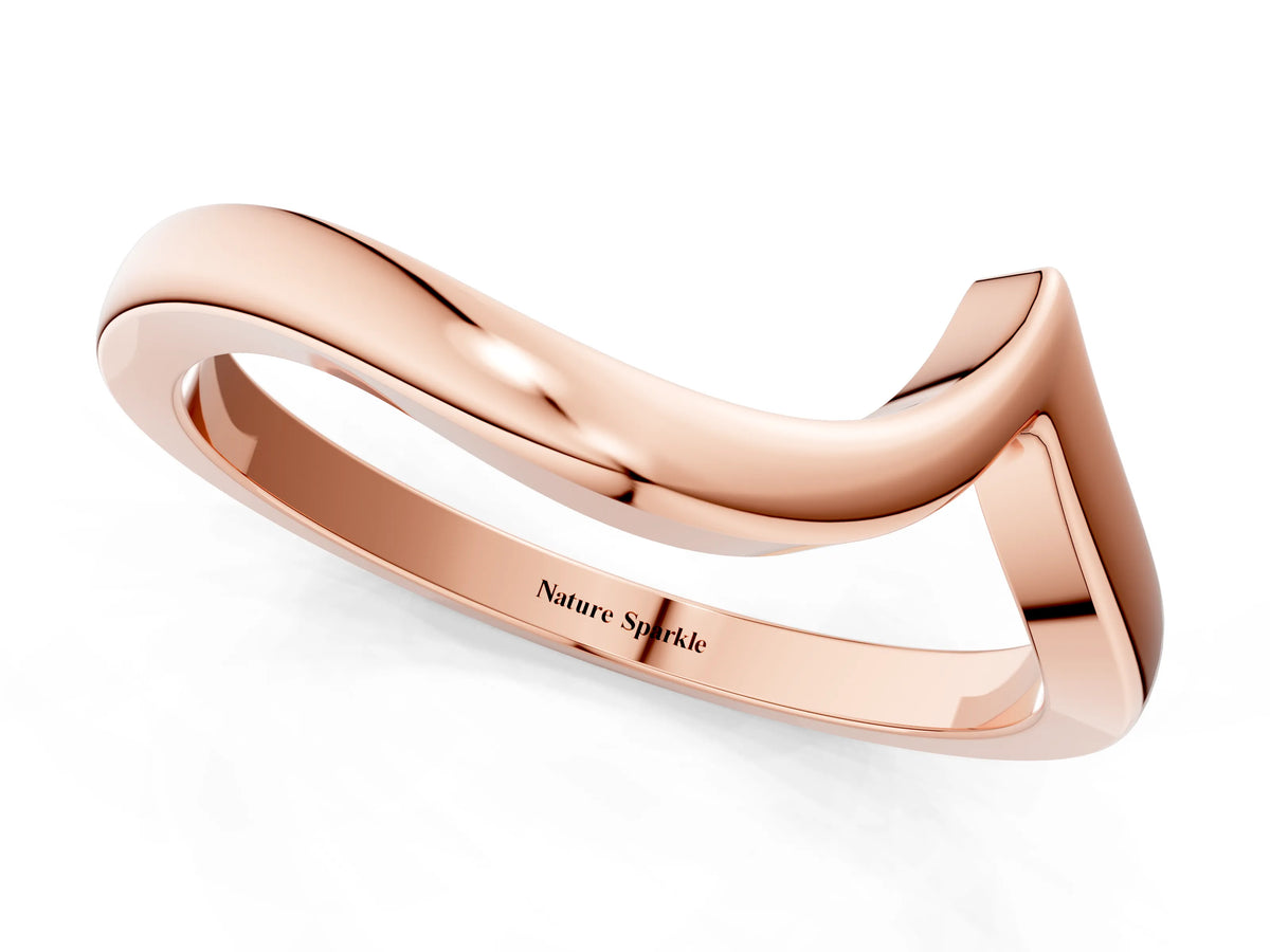 Rose gold Chevron V-Shaped Contour Band_1