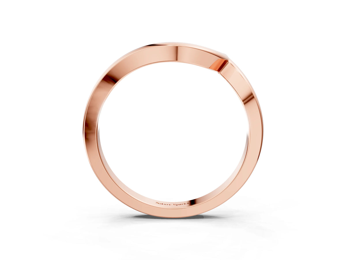 Rose gold Chevron V-Shaped Contour Band_3