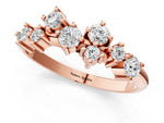 Rose gold Cluster Diamond Round Cut White Gold Band with Prong Setting_1
