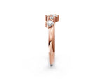 Rose gold Cluster Diamond Round Cut White Gold Band with Prong Setting_2
