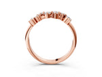 Rose gold Cluster Diamond Round Cut White Gold Band with Prong Setting_3