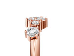 Rose gold Cluster Diamond Round Cut White Gold Band with Prong Setting_5