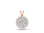 Rose gold Cluster Round Diamond Prong-Set Pendant