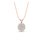 Rose gold Cluster Round Diamond Prong-Set Pendant_1