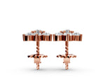 Rose gold Cluster Round Diamond Stud Earrings