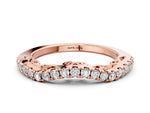 Rose gold Curved Diamond Pavé Round Eternity Band with Shared Prong Setting