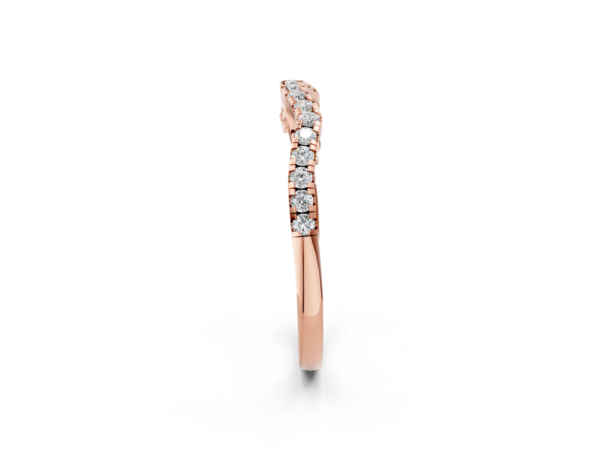 Rose gold Curved Diamond Pavé Round Eternity Band with Shared Prong Setting_2