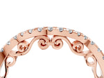Rose gold Curved Diamond Pavé Round Eternity Band with Shared Prong Setting_4