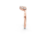 Rose gold Curved Round Diamond Pave Band with Prong Setting_2