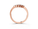 Rose gold Curved Round Diamond Pave Band with Prong Setting_3
