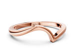 Rose gold Curved Solitaire Band with Round Stone Setting