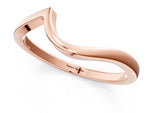 Rose gold Curved Solitaire Band with Round Stone Setting_1