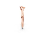 Rose gold Curved Solitaire Band with Round Stone Setting_2