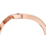 Rose gold Curved Solitaire Band with Round Stone Setting_4