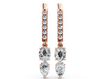 Rose gold Cushion Cut Diamond Multi-Shape Drop Earrings