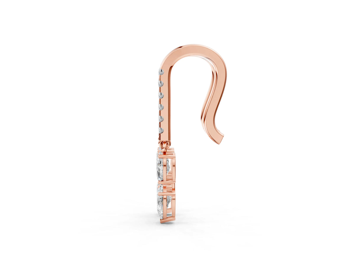 Rose gold Cushion Cut Diamond Multi-Shape Drop Earrings_1