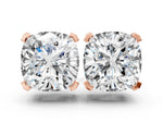 Rose gold Cushion Cut Diamond Stud Earrings