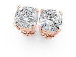 Rose gold Cushion Cut Diamond Stud Earrings_1