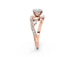 Rose gold Cushion Cut Solitaire with Pavé Twist Band and Four-Prong Setting_2